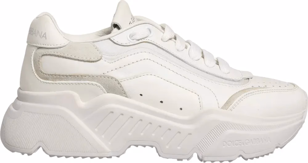 Dolce & Gabbana White Leather Daymaster Low Top Sneakers Shoes