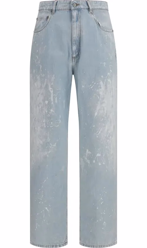 MM6 Blue Cotton Straight-Leg Jeans