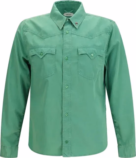 Versace Bicolor Cotton Shortsleeve Shirt