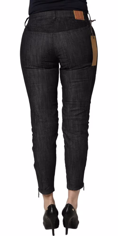 PLEIN SUD Black Cotton Mid Waist Skinny Denim Jeans