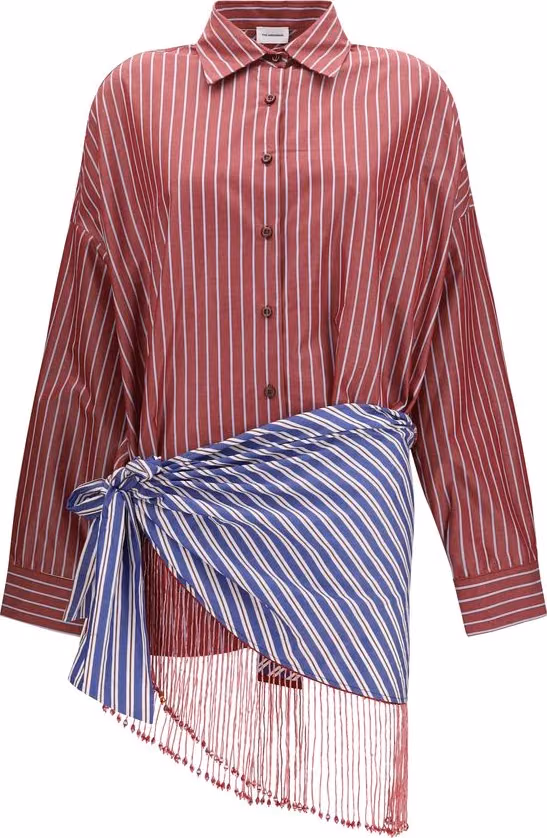 The Andamane Bordeaux Cotton Casual Dress