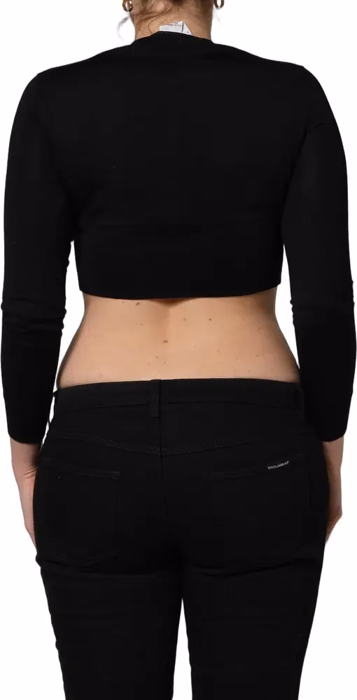 Dolce & Gabbana Black Graphic Print Long-Sleeved Top