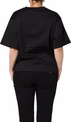Black Jersey Graphic Short Sleeve Crew Neck T-shirt