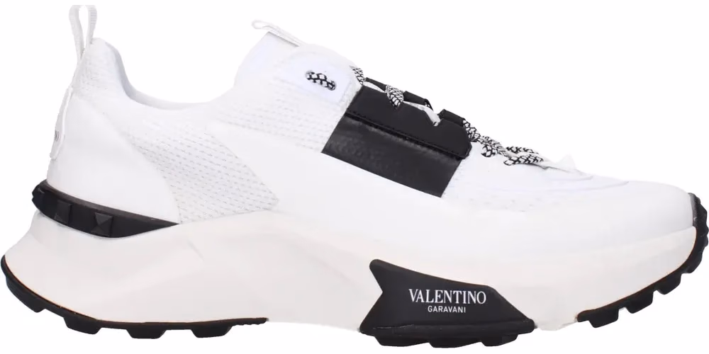 Valentino Garavani White Fabric Athletic Sneakers