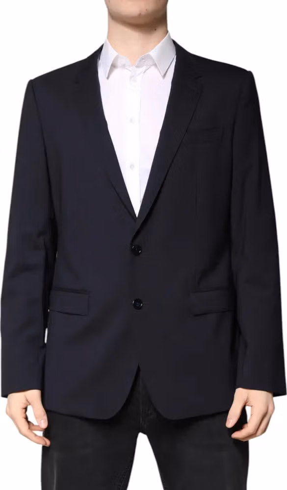 Dolce & Gabbana Blazer MARTINI Dark Blue Wool SingleBreasted Blazer