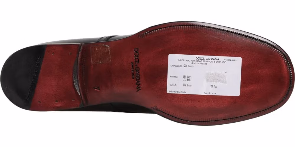 Dolce & Gabbana Black Calfskin Leather Derby Men Dress Shoes