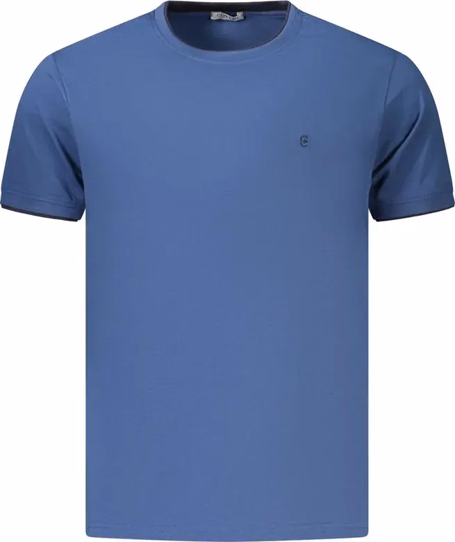 Coveri Moving Blue Cotton Men's T-Shirt