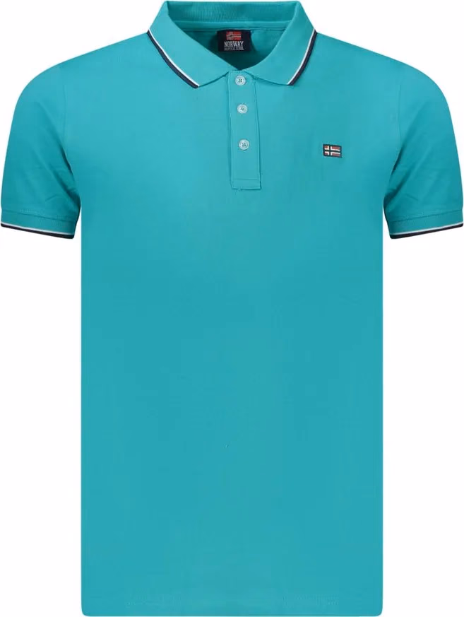 Norway 1963 Azzurro Cotton Mens Polo