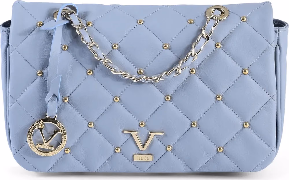 19V69 Italia Blue Leather Shoulder Bag
