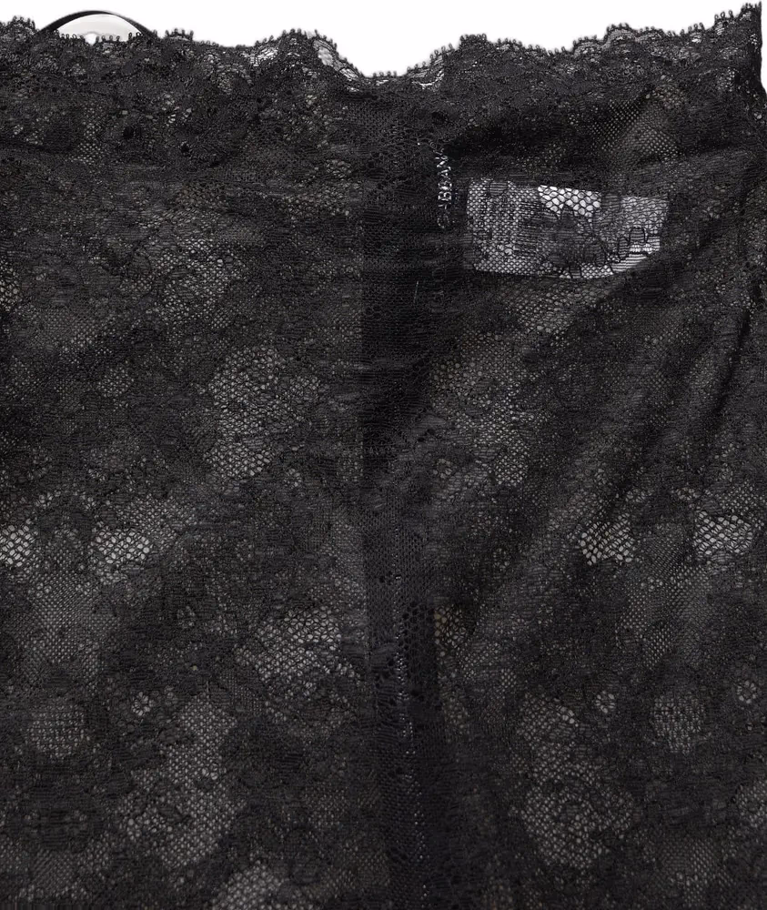 Dolce & Gabbana Black Floral Lace High Waist KneeLength Skirt