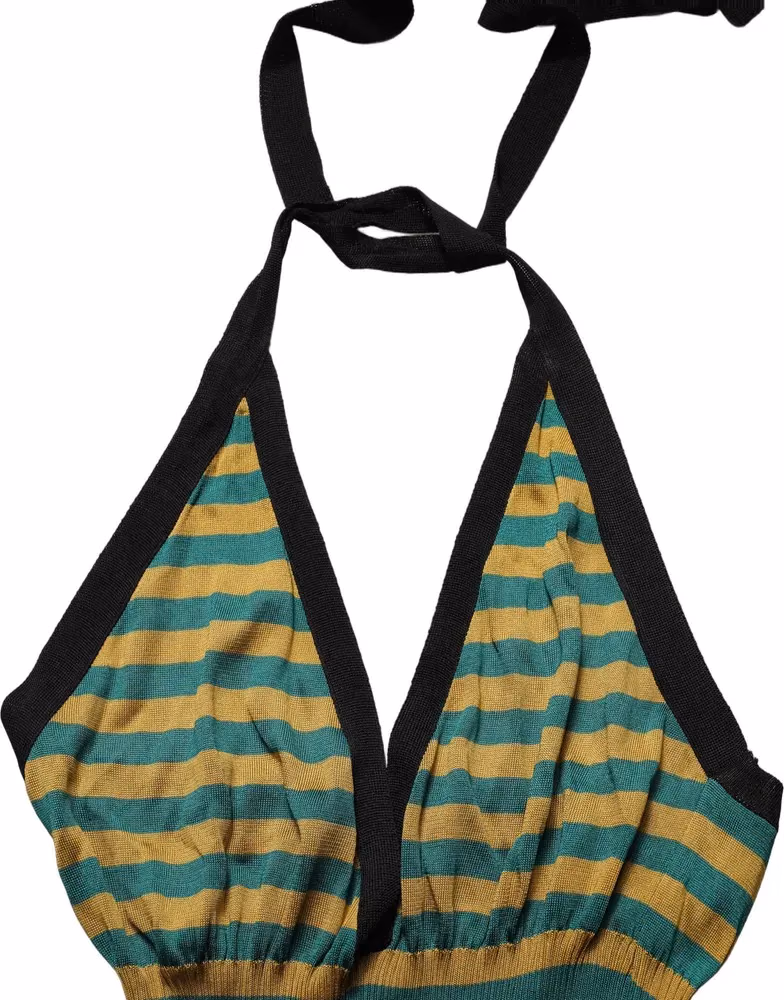 Dolce & Gabbana Multicolor Stripes Wool Knit Halter Tank Top