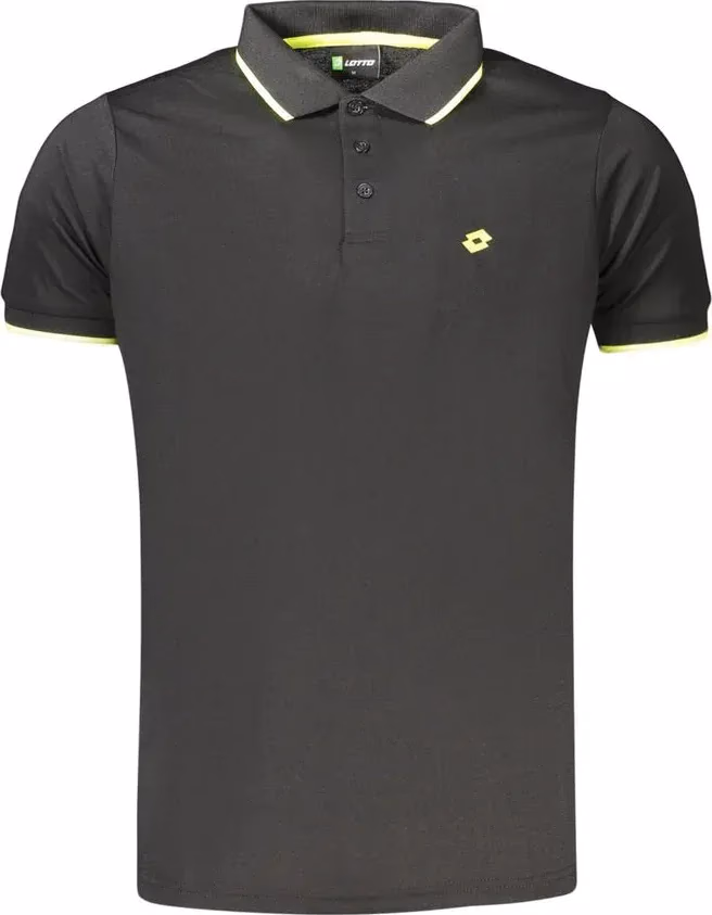 Lotto Black Polyester Men's Polo Shirt