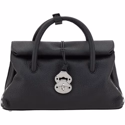 Zanellato Black Calf Leather Bos Taurus Shoulder Bag