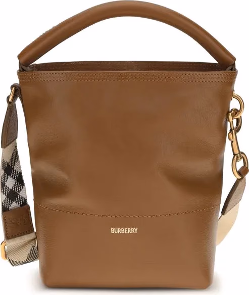 Burberry Brown Calf Leather Bos Taurus Backet Bag