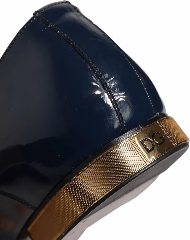 Dolce & Gabbana Blue Embellished Men Derby Dress Formal Shoes