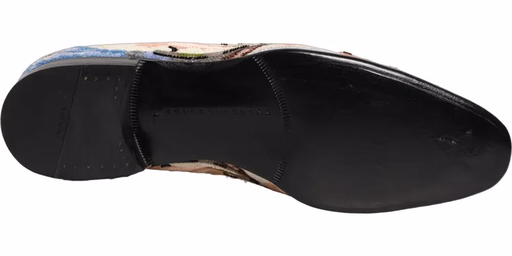 Dolce & Gabbana Multicolor Sequin Embroidered Loafers Shoes
