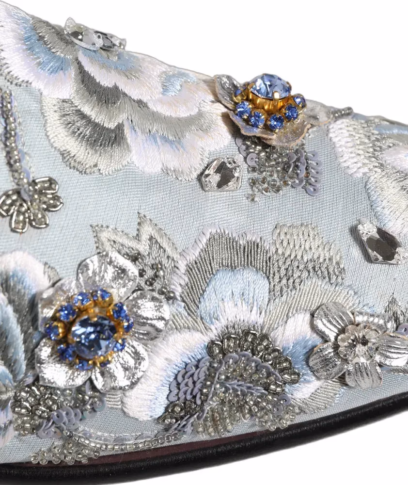 Dolce & Gabbana White Floral Embellished Men Loafers  Shoes