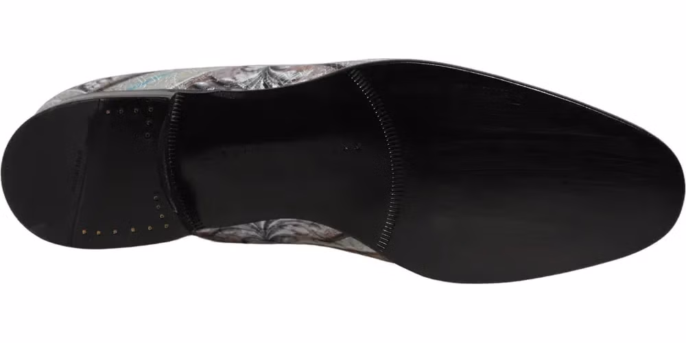 Dolce & Gabbana Multicolor Velvet Baroque Dress Loafers Shoes