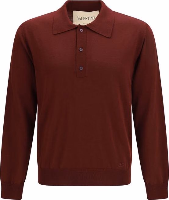Valentino Garavani Bordeaux Wool Oves Aries Polo Shirt