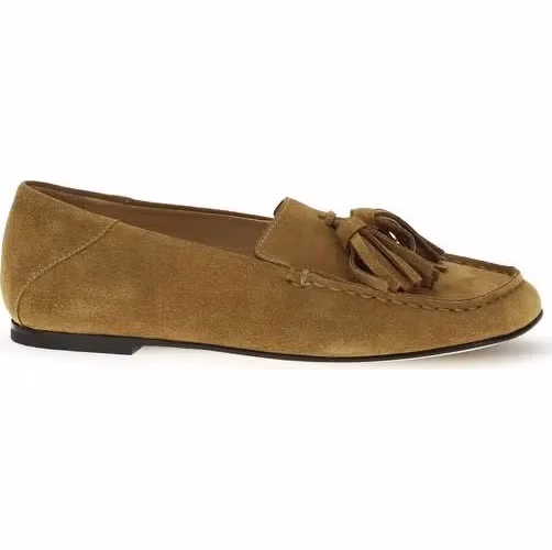 Dear Frances Beige Calf Leather Bos Taurus Slip-On Loafers