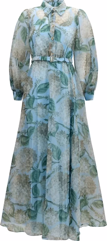 Nissa Blue Polyester Casual Dress