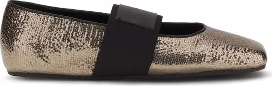 Givenchy Gold Calf Leather Bos Taurus Ballet Flats