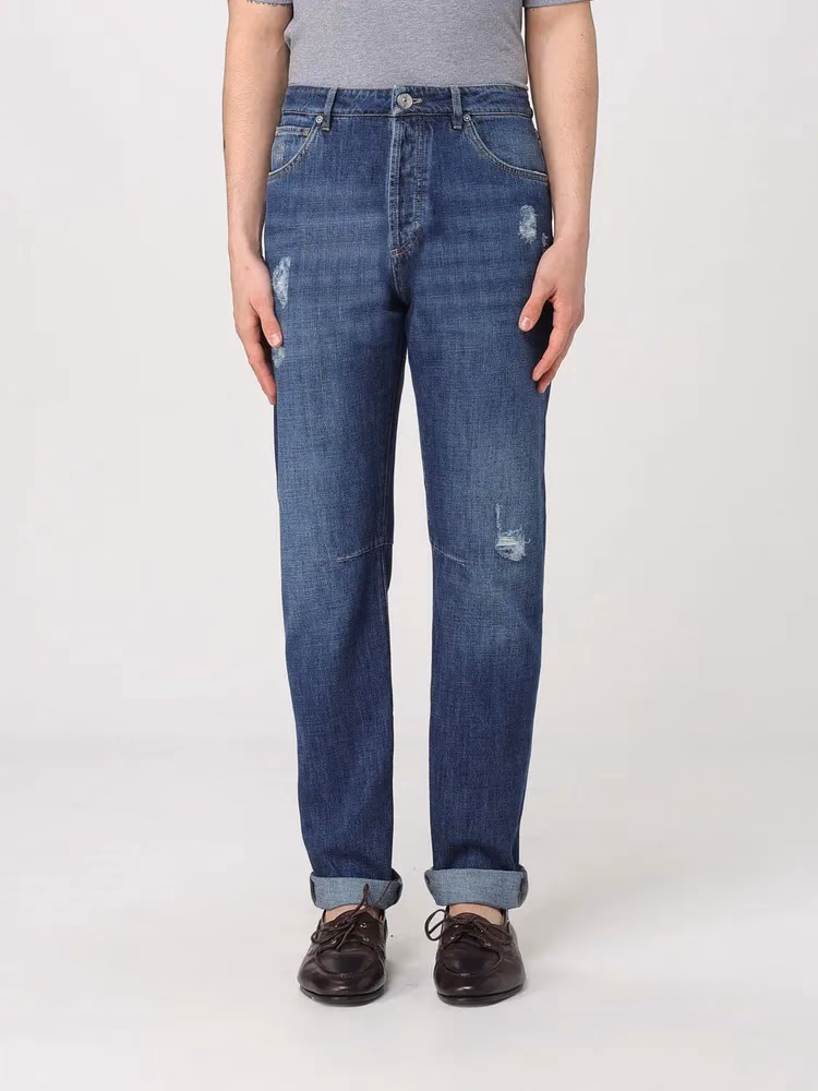 Brunello Cucinelli Blue Denim Straight-Leg Jeans