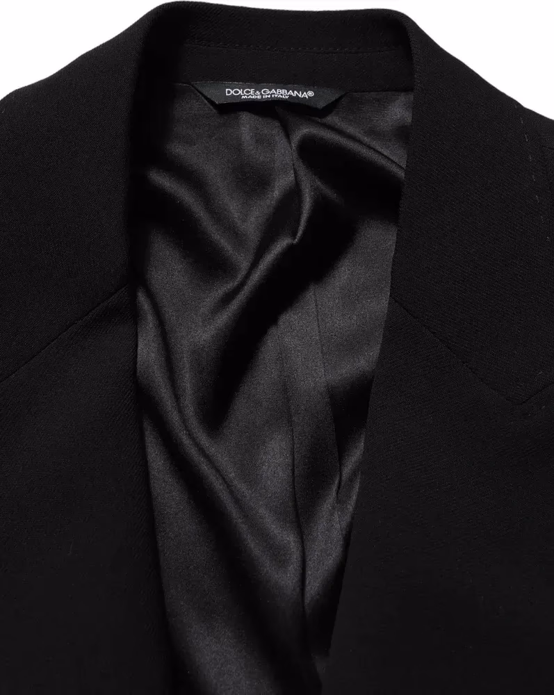 Dolce & Gabbana Black Wool Single Breasted Men Blazer Jacket