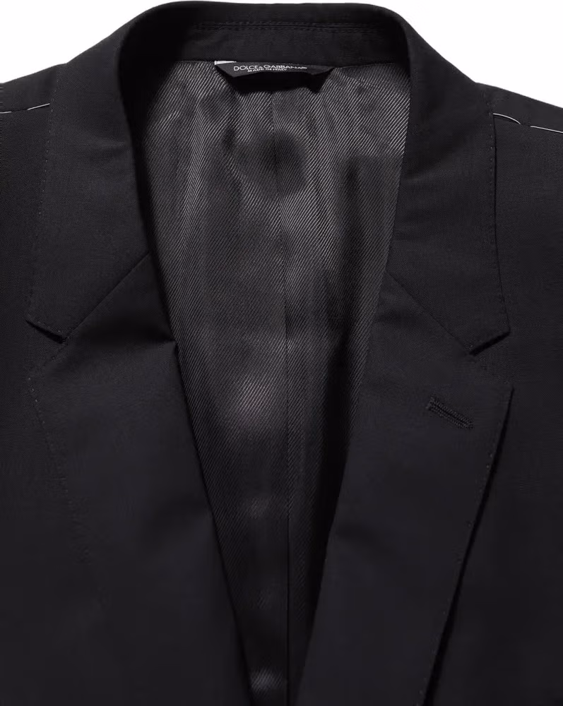 Dolce & Gabbana Black Wool Single Breasted Blazer Jacket