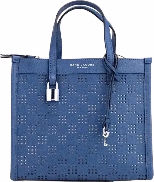 Marc Jacobs Marc Jacobs Mini Grind Blue Sea Perforated Leather Crossbody Tote Bag Purse