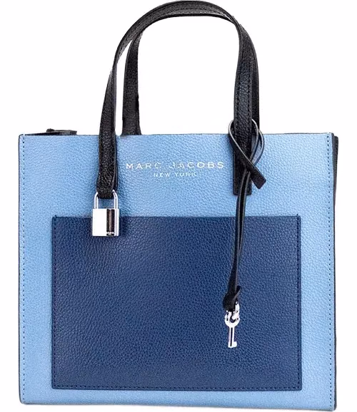 Marc Jacobs Marc Jacobs Grind Mini Blue Heaven Colorblock Leather Tote Crossbody Bag Purse