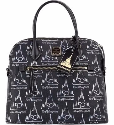 Dooney & Bourke Black Walt Disney World 50th Anniversary Leather Satchel Handbag