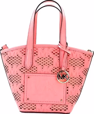 Michael Kors Kimber Small Tea Rose Leather 2-In-1 Zip Tote Messenger Bag Purse