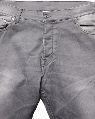 Gray Washed Mid Waist Straight Men Denim Trouser Jeans
