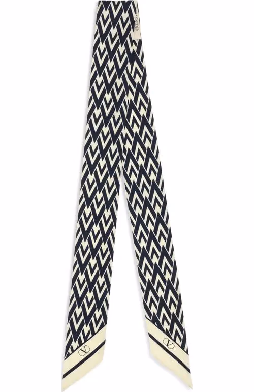 Valentino Garavani Blue Silk Scarf