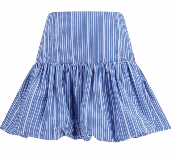 Ganni Blue Cotton Mini Skirt