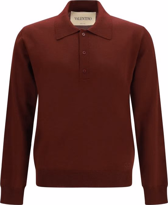 Valentino Garavani Bordeaux Wool Oves Aries Polo Shirt
