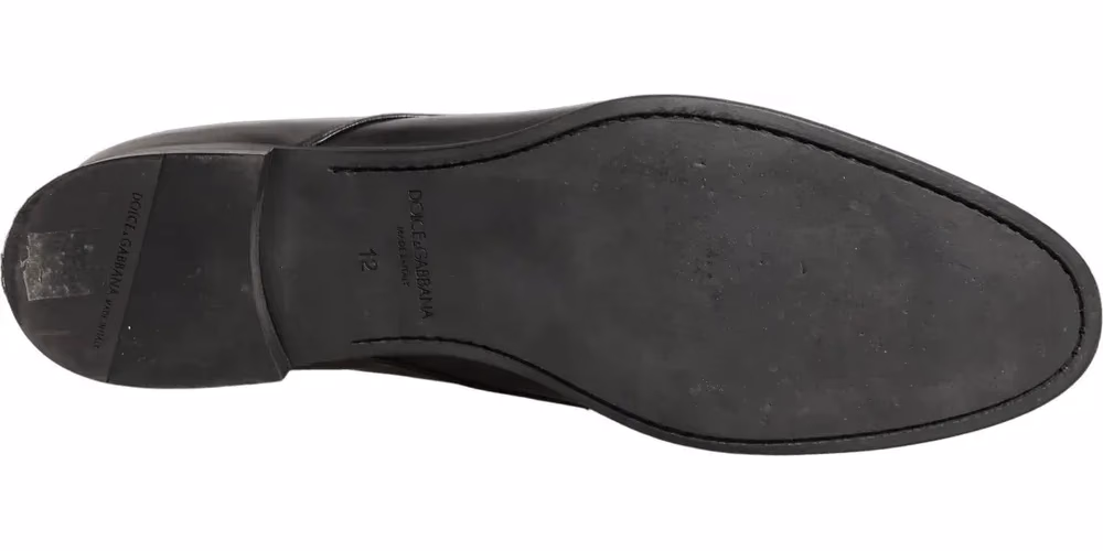 Dolce & Gabbana Black Leather Men Derby Dress Formal Shoes