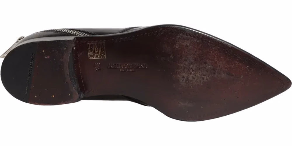 Dolce & Gabbana Black Leather Men Derby Dress Formal Shoes