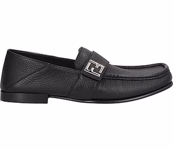 Fendi Black Calfskin Slip-On Loafers