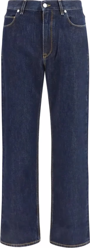 Fendi Blue Cotton Straight-Leg Jeans