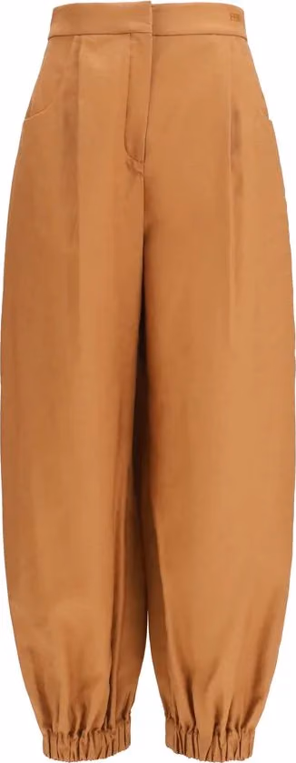 Fendi Brown Linen Casual Pants