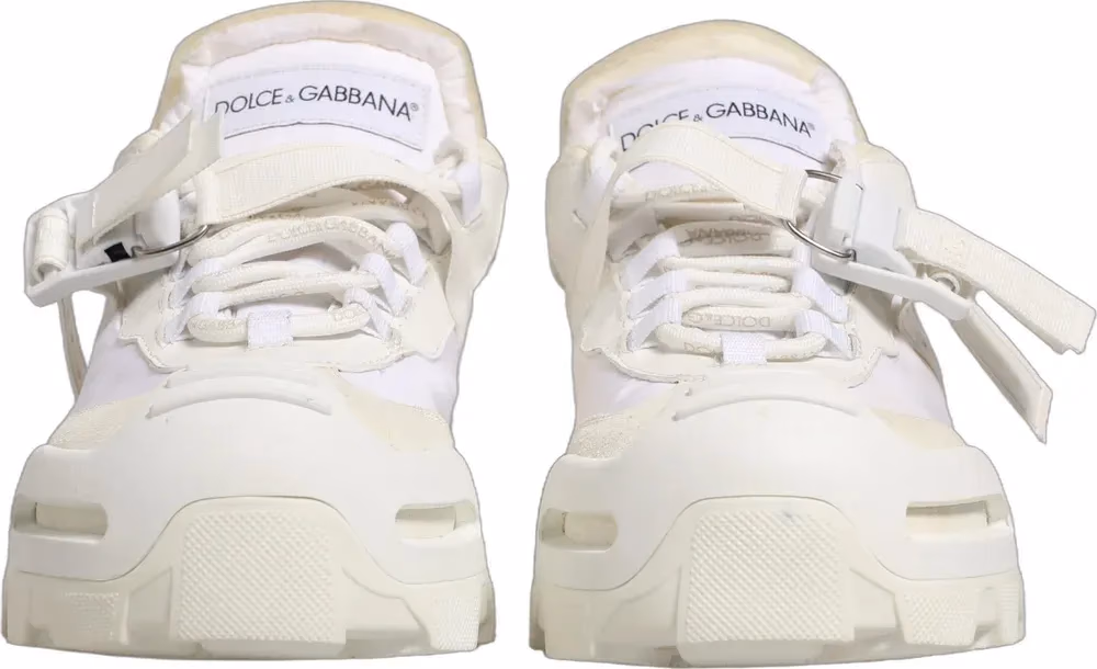 Dolce & Gabbana White Airmaster Panelled Low Top Men Sneakers Shoes