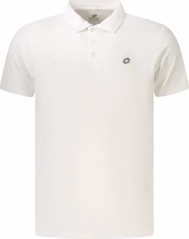 Lotto White Polyester Men's Polo Shirt