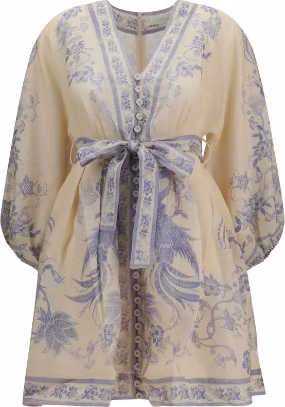 Zimmermann Multicolor Linen Casual Dress