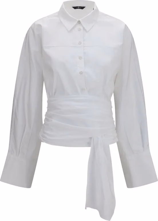 7FOR White Cotton Dress Shirt