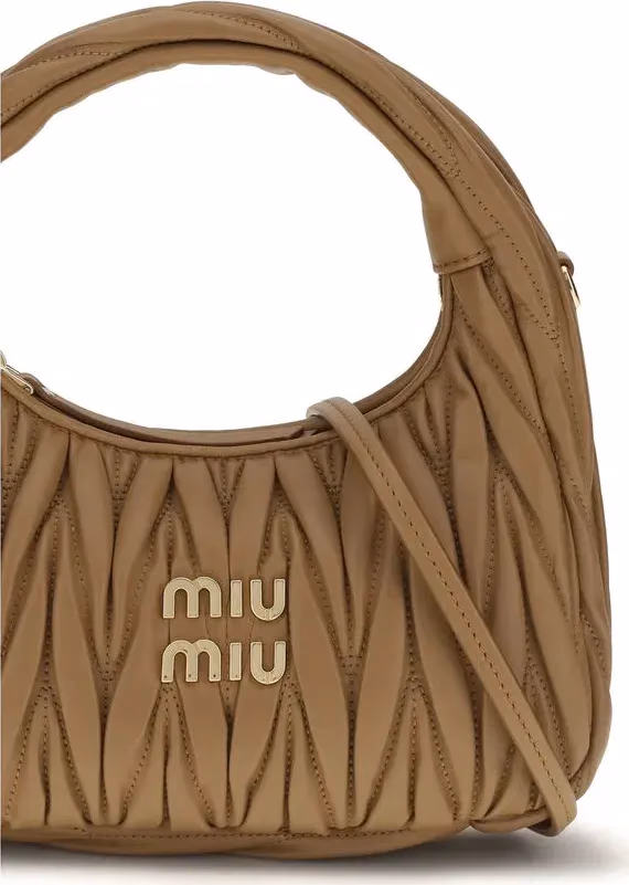 Miu Miu Beige Calf Leather Bos Taurus Handbag