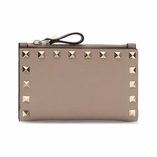 Valentino Garavani Beige Calf Leather Bos Taurus Wallet