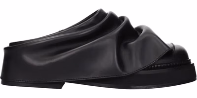 Black Leather Slippers