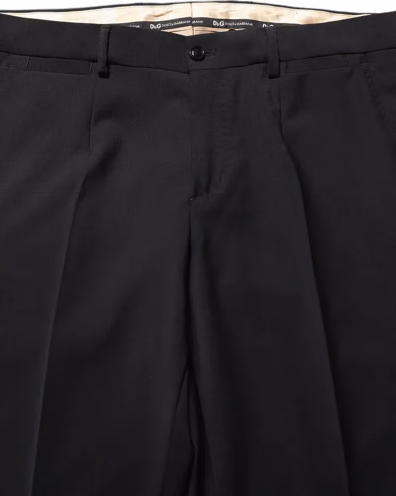 Dolce & Gabbana Black Wool Slim Fit Formal 2 Piece Men Suit
